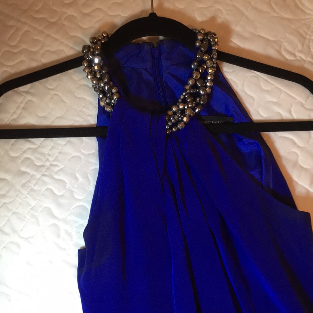 CARMEN MARC VALVO ROYAL BLUE LONG DRESS